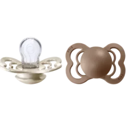 BIBS Supreme Silicone Size 1 Vanilla/Dark Oak 2-pack