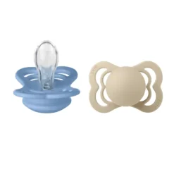 BIBS Supreme Silicone Size 1 Vanilla/Sky Blue 2-pack
