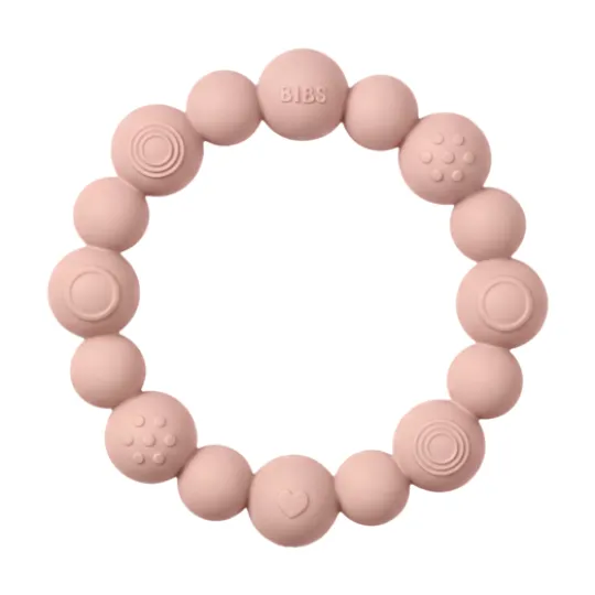 BIBS Teething Ring Beaded Blush