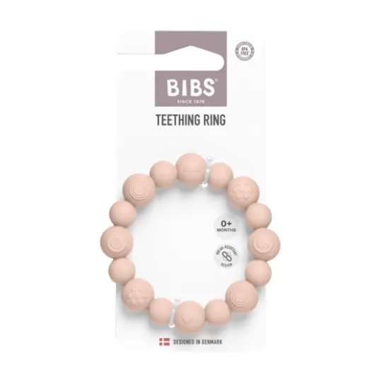BIBS Teething Ring Beaded Blush