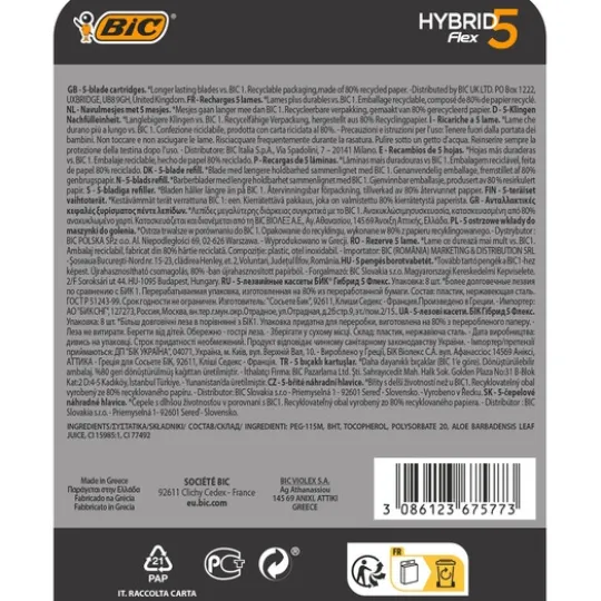 BIC Hybrid 5 Flex Rakblad 8-pack