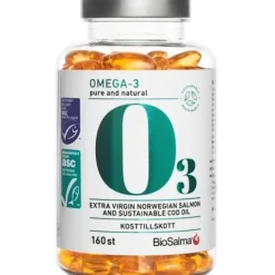 BioSalma Miljömärkt Omega-3 pure and natural 160 kapslar