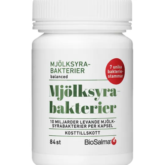 BioSalma Mjölksyrabakterier 10 miljarder 7 stammar 84 kapslar