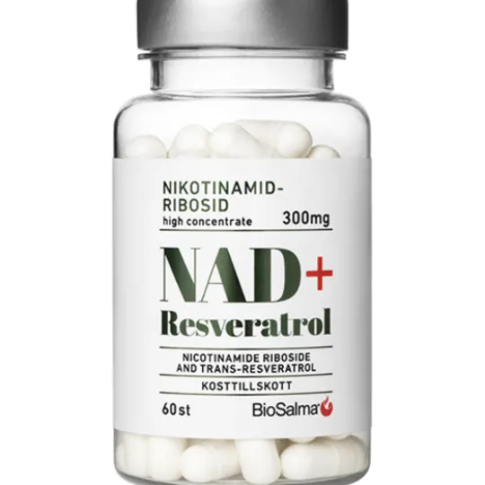 BioSalma NAD+ 300 mg +Reservatrol 60 kapslar
