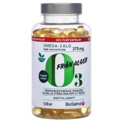 BioSalma Omega-3 av Alg 375mg DHA/EPA 120 kapslar