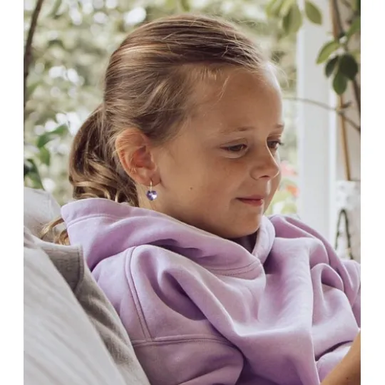 Blomdahl GT Ear Ring 14 mm, Heart 10 mm Lilac