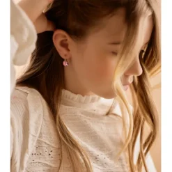 Blomdahl GT Ear Ring 14 mm, Heart 10 mm Rose
