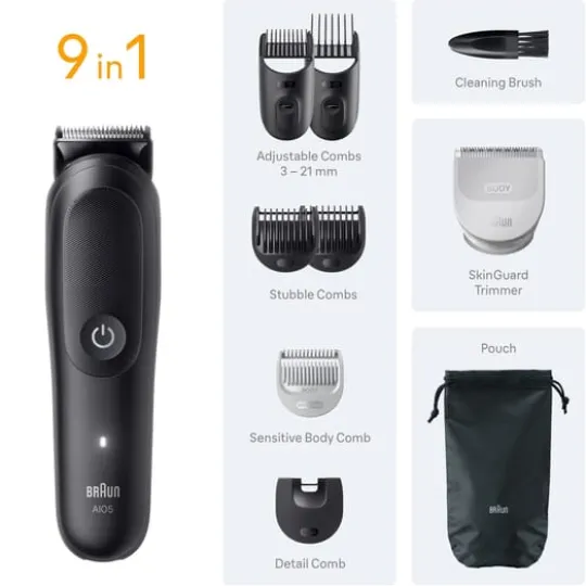 Braun All-in-One Series 5 9-in-1 Grooming Kit AIO5540 Svart