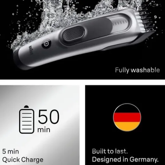 Braun Hårklippare Series 7 +5 Stylingverktyg HC7590 Grå