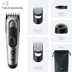 Braun Hårklippare Series 7 +5 Stylingverktyg HC7590 Grå