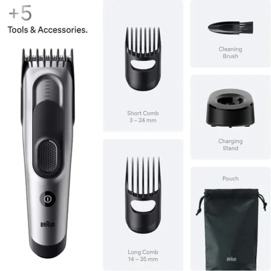 Braun Hårklippare Series 7 +5 Stylingverktyg HC7590 Grå