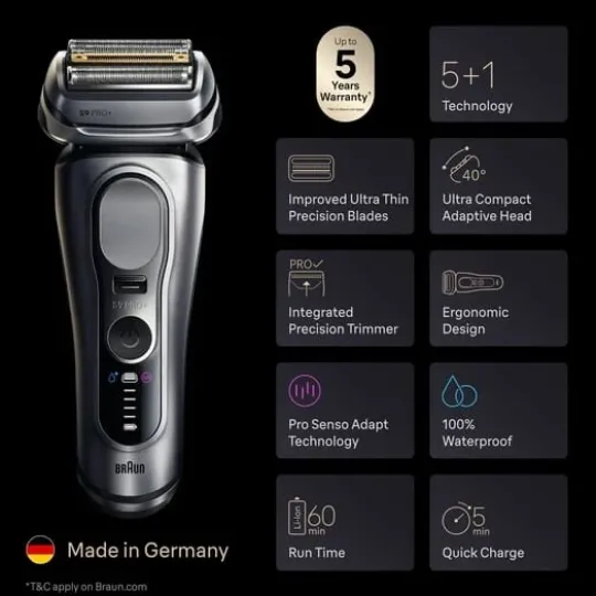 Braun Series 9 PRO+ Elektrisk Rakapparat Pro SensoAdapt SmartCare Center 9667CC