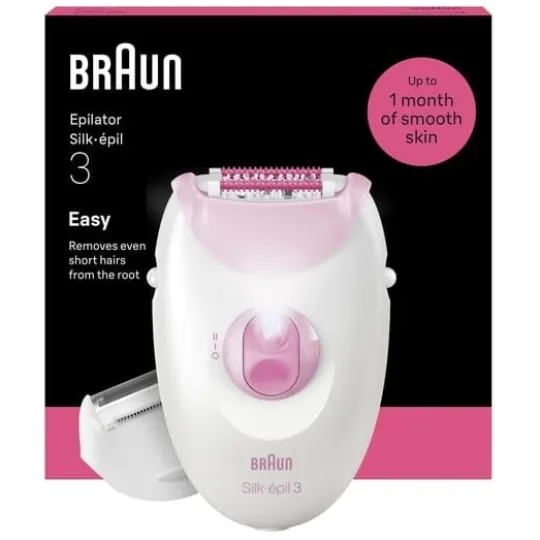 Braun Silk·épil 3 Epilator med sladd 3-031 Rosa