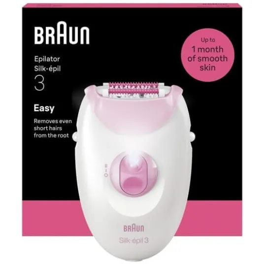 Braun Silk·épil 3 Epilator med sladd 3-000 Rosa