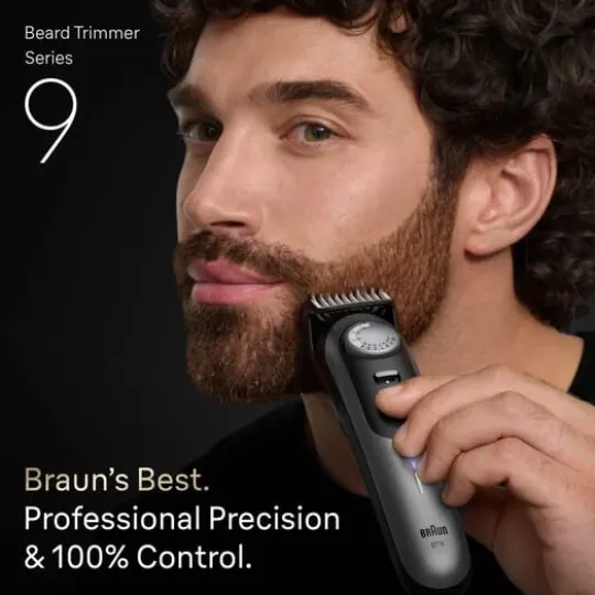 Braun Skäggtrimmer Series 9 +7 Barberarverktyg BT9520 Krom