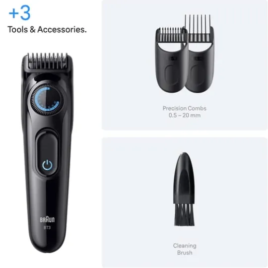 Braun Skäggtrimmer Serie 3 +3 Stylingverktyg BT3520 Svart