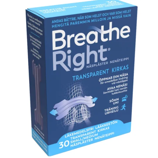 Breathe Right Näsplåster Transparent S-M 30 st