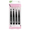 Brushworks HD 4 Piece Combination Tweezer Set Black