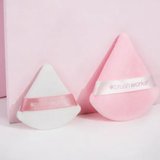 Brushworks Triangular Powder Puff Duo 2 st