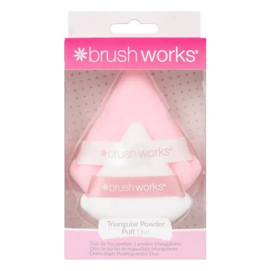 Brushworks Triangular Powder Puff Duo 2 st