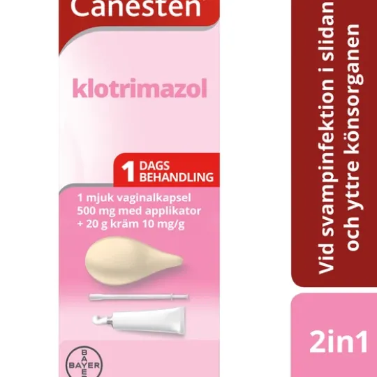 Canesten 500 g Vaginalkapsel mjuk + 20 g Vaginalkräm 1 %