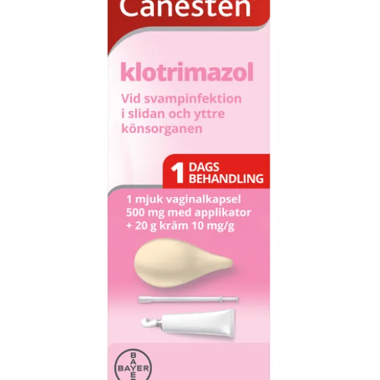 Canesten 500 g Vaginalkapsel mjuk + 20 g Vaginalkräm 1 %