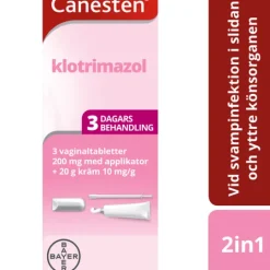 Canesten 3 Vaginaltabletter 200 mg + 20 g kräm 1%