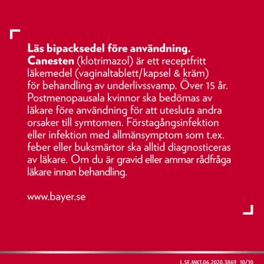 Canesten 1 Vaginaltablett 500 mg + 20 g kräm 1%