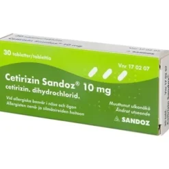 Cetirizin Sandoz, filmdragerad tablett 10 mg 30 st