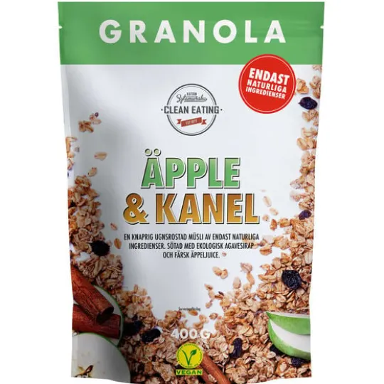 Clean Eating Granola Äpple & Kanel 400 g