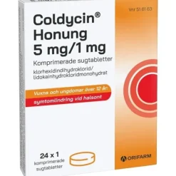 Coldycin Honung 5 mg/1 mg 24 sugtabletter