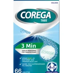 Corega Tabs 3 Minutes Protesrengöring 66 tabletter