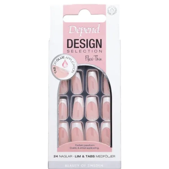 Depend Design Selection French White Chrome Short Coffin