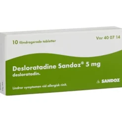 Desloratadine Sandoz, filmdragerad tablett 5 mg 10 st