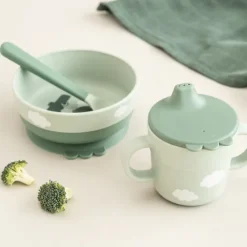Done by Deer Foodie First Meal Set Happy Clouds Green