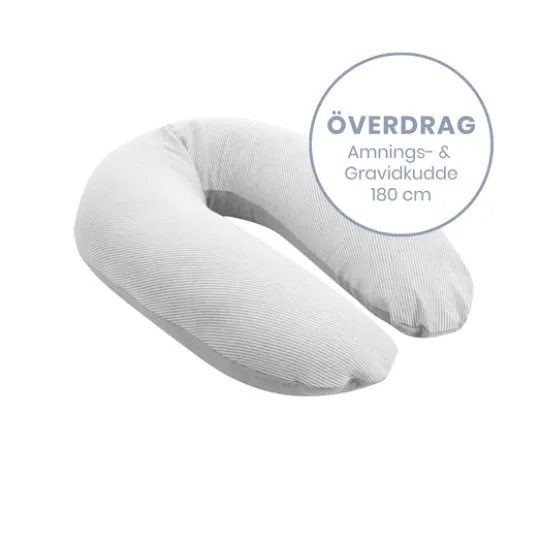 Doomoo Överdrag Amning & Gravidkudde Randig Grå