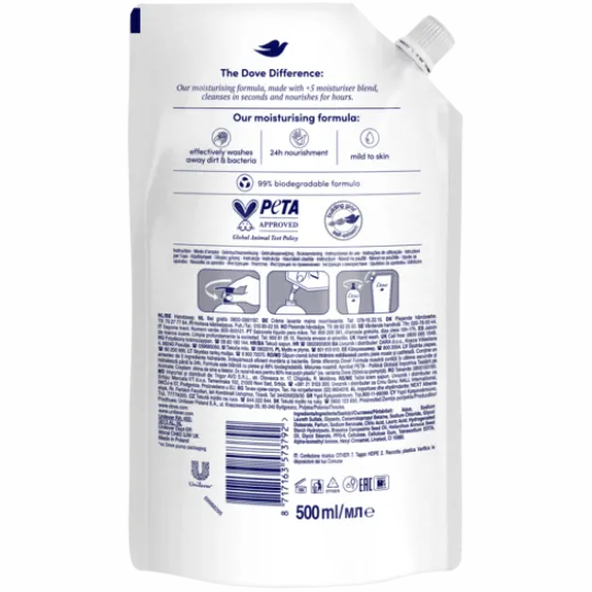 Dove Tvål Refill Silk 500 ml