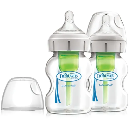 Dr Brown Glass Wide-Neck Options+ Flaskor 150 ml 2-pack