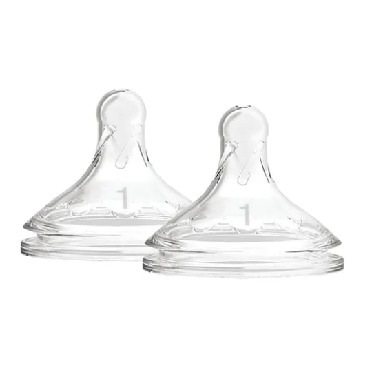 Dr Brown Level 1 Wide-Neck Silicone Options + Nipple 2-pack