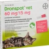 Dronspot Vet 60 mg/15 mg Spot-On Avmaskning Mediumkatter 2 x 0,7 ml