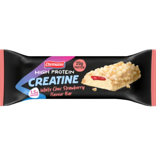 Ehrmann Proteinbar Kreatin Vit choklad och Jordgubb 60 g
