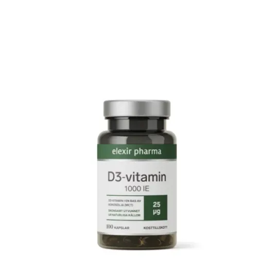 Elexir Pharma D3-vitamin 1000IE 100 kapslar