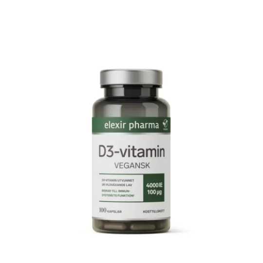 Elexir Pharma D3-vitamin Vegansk 4000 IE 100 kapslar