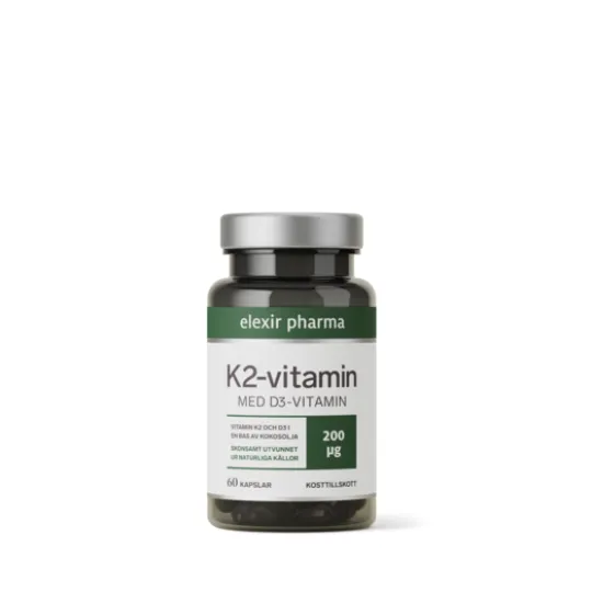 Elexir Pharma K2-vitamin D3-vitamin 60 kapslar