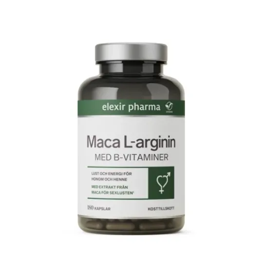 Elexir Pharma Maca med L-arginin 180 kapslar