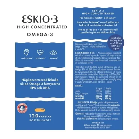 ESKIO-3 High Concentrated Omega-3 120 kapslar