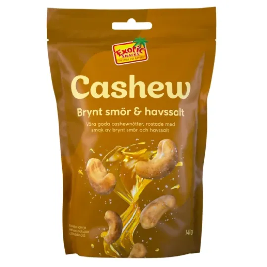 Exotic Snacks Cashew Brynt Smör & Havssalt 140 g