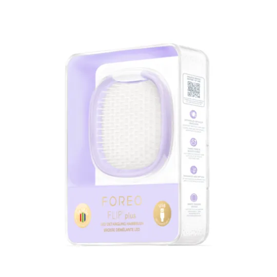 FOREO FLIP™ Plus LED Detangling Hairbrush Lavender