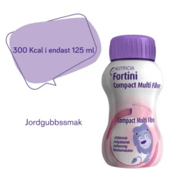 Fortini Compact MultiFibre, komplett barnkosttillägg, jordgubb 4 x 125 ml