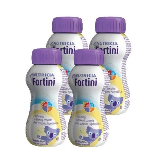 Fortini, komplett, drickfärdigt, barnkosttillägg, vanilj 4 x 200 ml